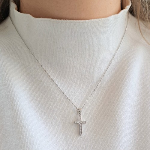 Ασημένιο κολιέ με σταυρό 925