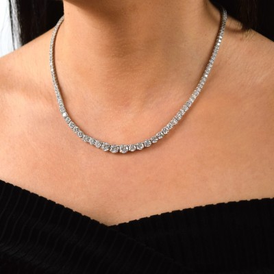 Ασημένιο νυφικό κολιέ ριβιέρα 925 με ζιργκόν