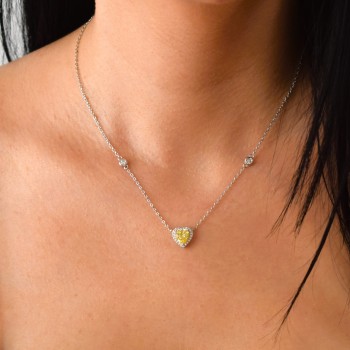 Ασημένιο κολιέ καρδιά 925 με ζιργκόν