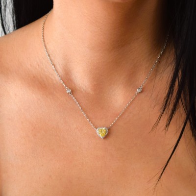 Ασημένιο κολιέ καρδιά 925 με ζιργκόν