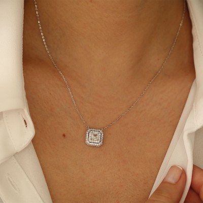 Ασημένιο κολιέ 925 με ζιργκόν