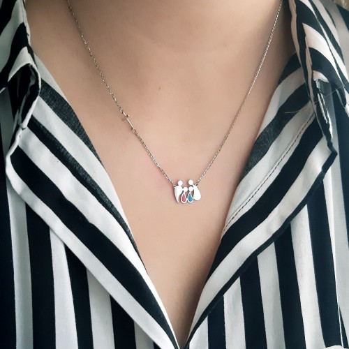 Λευκόχρυσο κολιέ ''οικογένεια'' Κ9