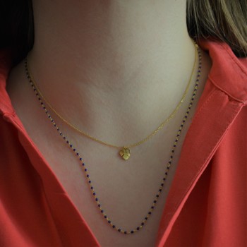 Ασημένιο επιχρυσωμένο κολιέ φύλλο 925