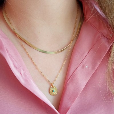 Ασημένιο επιχρυσωμένο κολιέ σταγόνα 925