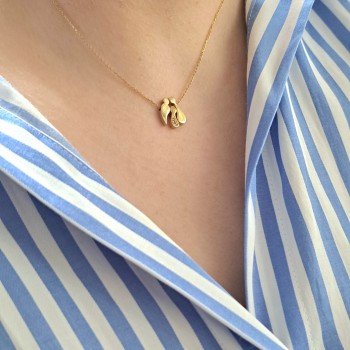 Ασημένιο επιχρυσωμένο κολιέ οικογένεια 925