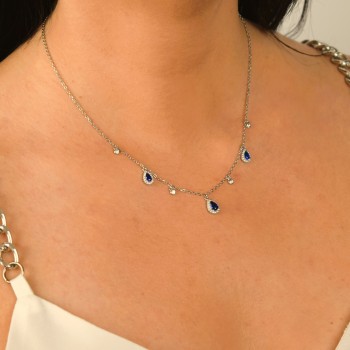 Ασημένιο σετ κοσμημάτων 925 με κολιέ, σκουλαρίκια, βραχιόλι