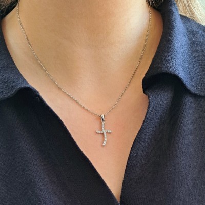 Ασημένιο κολιέ 925 με σταυρό