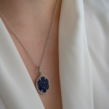 Ασημένιο σετ κοσμημάτων 925 με κολιέ και σκουλαρίκια