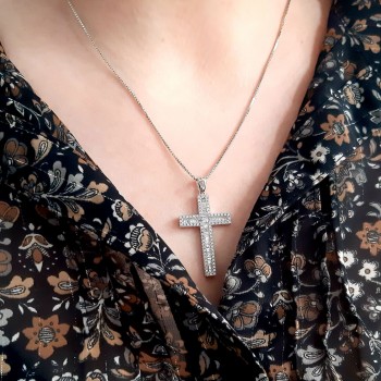 Ασημένιο κολιέ με σταυρό 925