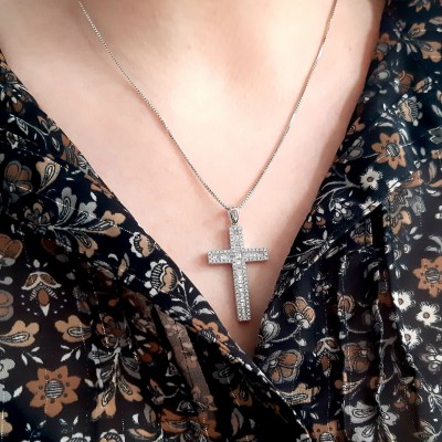 Ασημένιο κολιέ με σταυρό 925