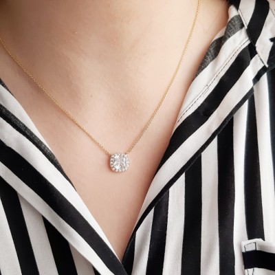 Cushion χρυσό σετ κοσμημάτων γάμου αρραβώνα Κ14