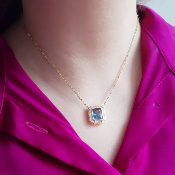 Ασημένιο επιχρυσωμένο κολιέ 925