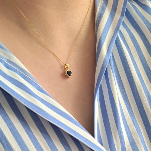 Ασημένιο επιχρυσωμένο κολιέ καρδιά 925