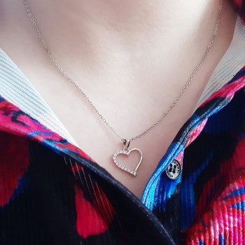 Ασημένιο κολιέ καρδιά 925