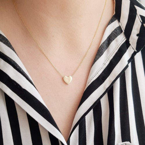 Χρυσό κολιέ καρδιά Κ14