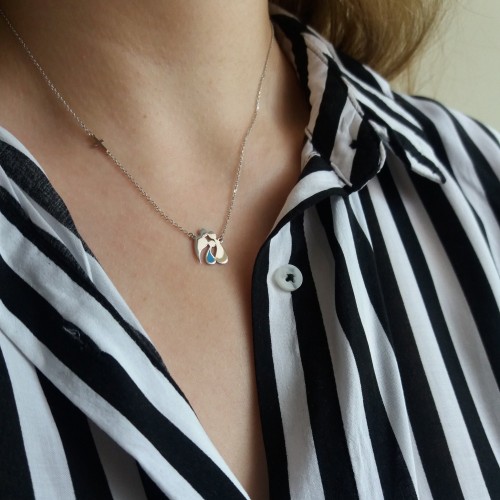 Λευκόχρυσο κολιέ οικογένεια Κ9