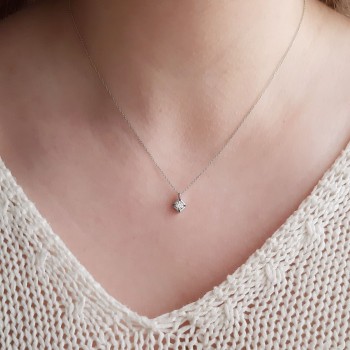 Λευκόχρυσο κολιέ Κ14 με ζιργκόν