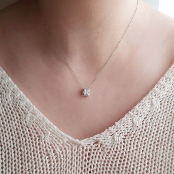 Λευκόχρυσο κολιέ Κ14 με ζιργκόν