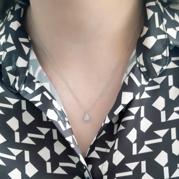 Λευκόχρυσο κολιέ σταγόνα Κ14