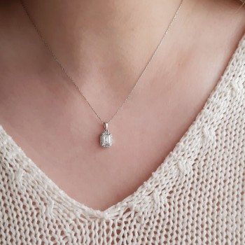 Λευκόχρυσο κολιέ Κ14 με ζιργκόν