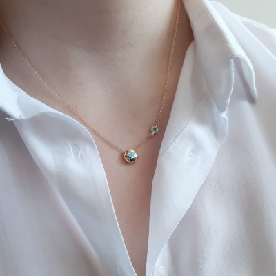 Χρυσό κολιέ αγοράκι Κ14