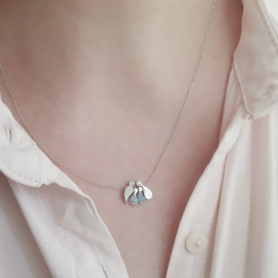 Λευκόχρυσο κολιέ οικογένεια Κ14