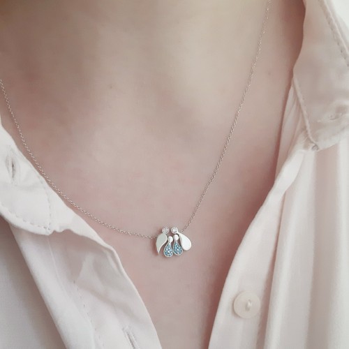 Λευκόχρυσο κολιέ οικογένεια Κ14