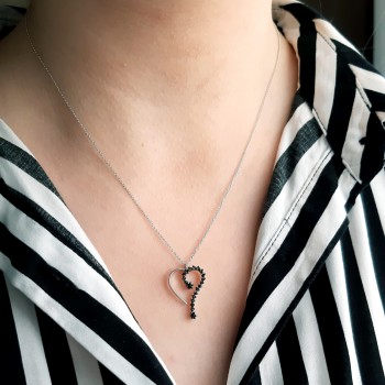 Λευκόχρυσο  κολιέ Κ14 με ζιργκόν