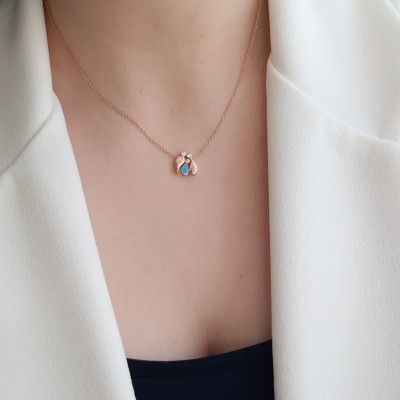 Κολιέ οικογένεια από ροζ χρυσό Κ14