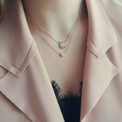 Κολιέ καρδιά από ροζ χρυσό Κ14