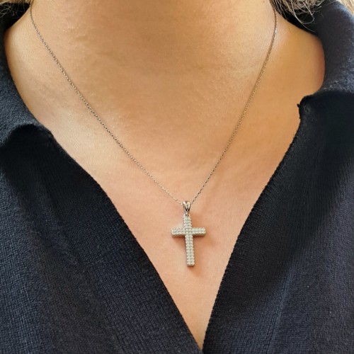 Ασημένιο κολιέ με σταυρό 925