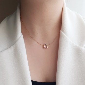 Κολιέ οικογένεια από ροζ χρυσό Κ14