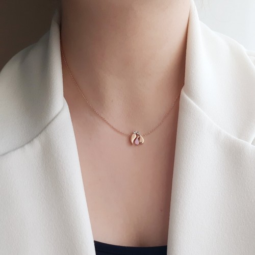 Κολιέ οικογένεια από ροζ χρυσό Κ14