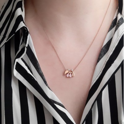 Κολιέ οικογένεια από ροζ χρυσό Κ14