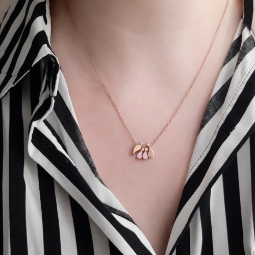 Κολιέ οικογένεια από ροζ χρυσό Κ14