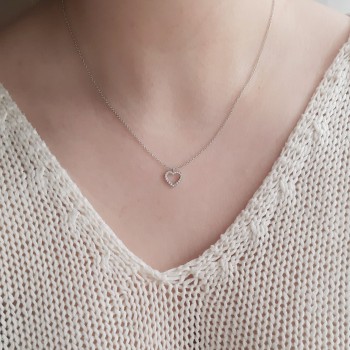 Λευκόχρυσο κολιέ "καρδια" Κ14