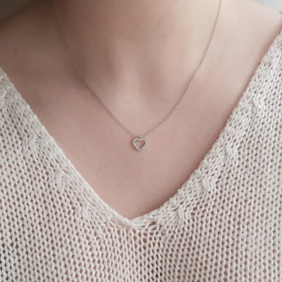 Λευκόχρυσο κολιέ "καρδια" Κ14