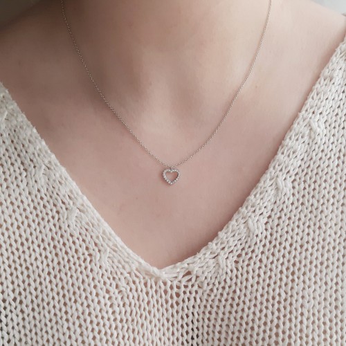 Λευκόχρυσο κολιέ "καρδια" Κ14