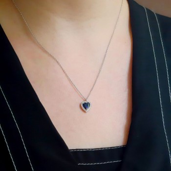 Λευκόχρυσο κολιέ καρδιά Κ14