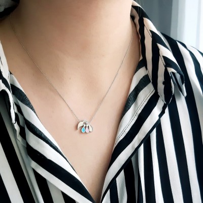 Λευκόχρυσο κολιέ οικογένεια Κ14