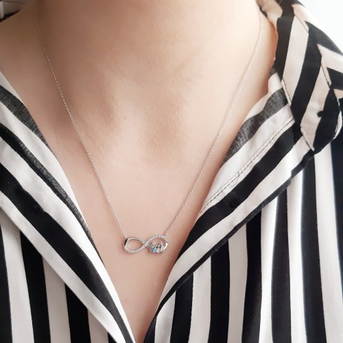 Λευκόχρυσο κολιέ άπειρο οικογένεια Κ14