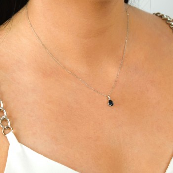 Λευκόχρυσο σετ κοσμημάτων Κ18 με κολιέ, σκουλαρίκια, δαχτυλίδι