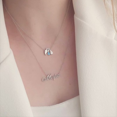 Λευκόχρυσο κολιέ οικογένεια Κ14