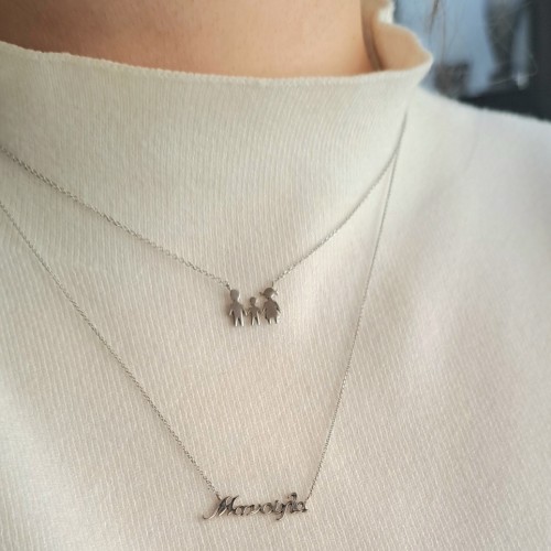 Λευκόχρυσο κολιέ οικογένεια Κ14