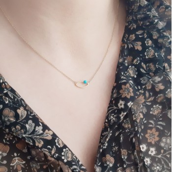 Χρυσό κολιέ μάτι Κ14