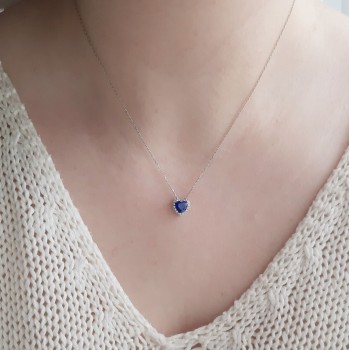 Λευκόχρυσο κολιέ καρδιά Κ14