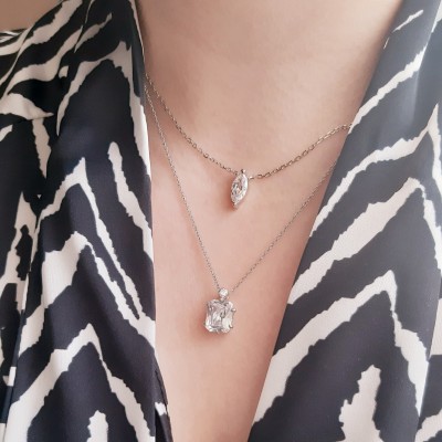 Ασημένιο κολιέ 925 με ζιργκόν