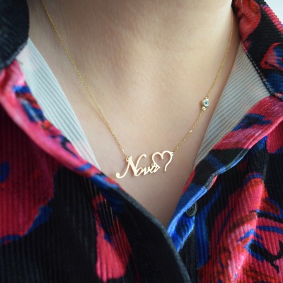 Χρυσό κολιέ Νονά Κ14 με καρδιά