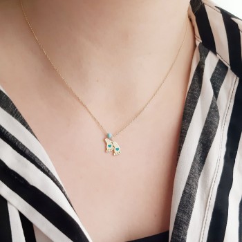 Χρυσό κολιέ πατουσάκια Κ14