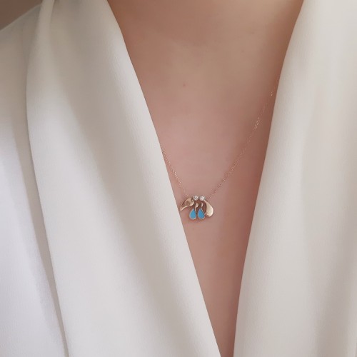 Κολιέ οικογένεια από ροζ χρυσό Κ14